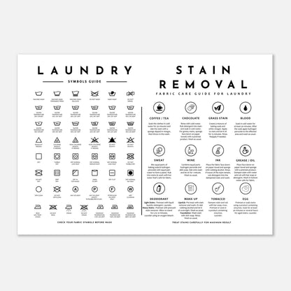 Laundry Guide with Stain Removal Wall art