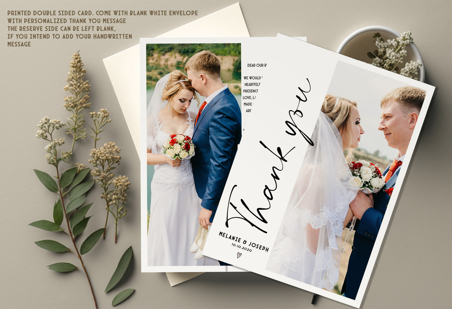 Wedding Thank You Cards with Picture