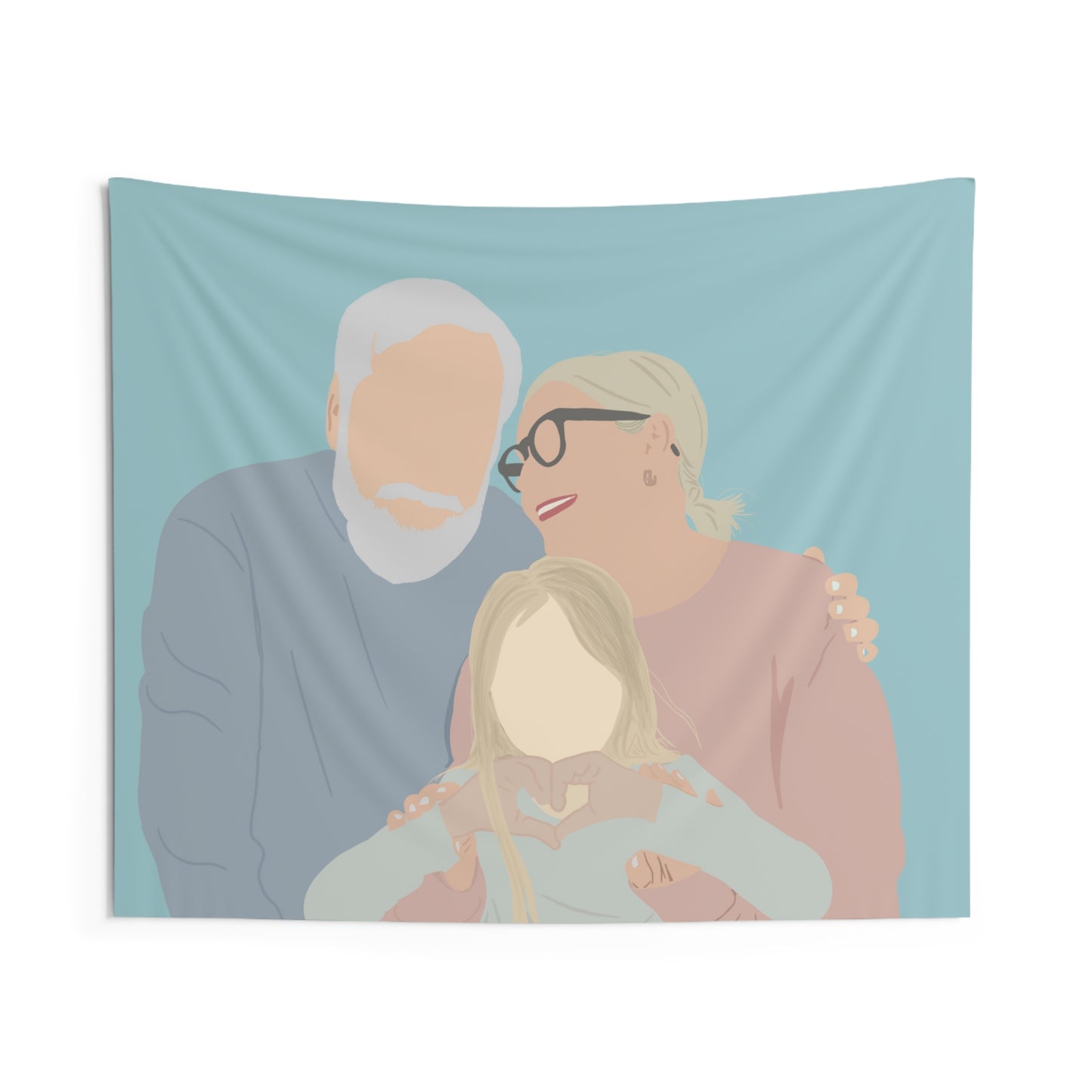 Personalized Faceless Portrait Wall Tapestries