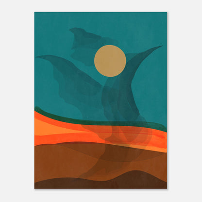 Abstract Phoenix in Mid Century Modern Wall Art Print