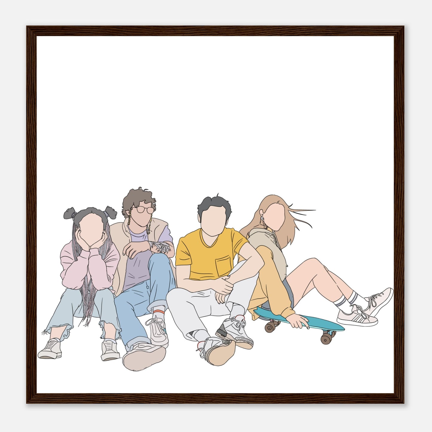 Friends Faceless Photo Illustration Portrait Wall art