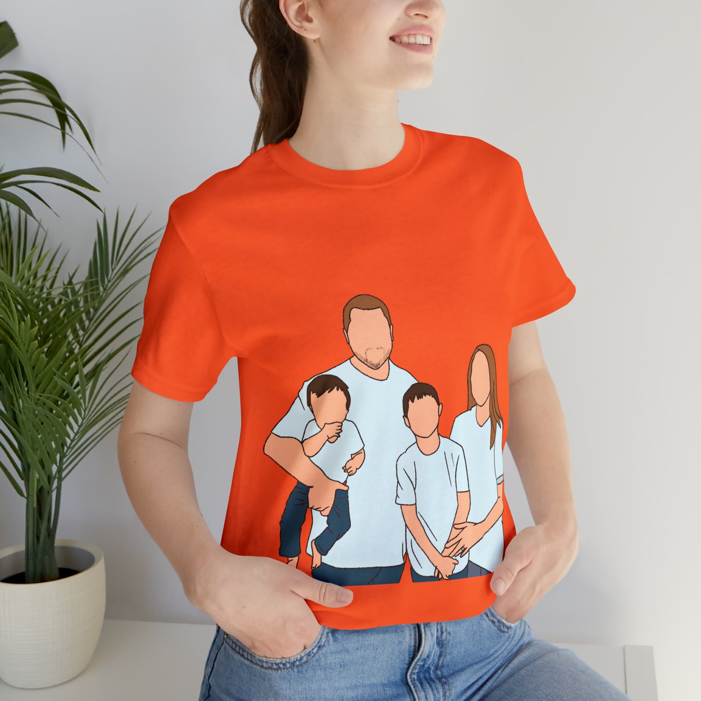 Custom Faceless Portrait Unisex Jersey Short Sleeve Tee