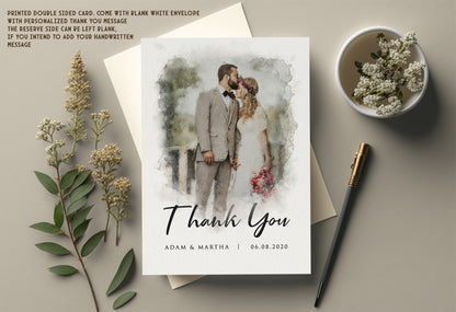 Thank You Cards Wedding with Picture