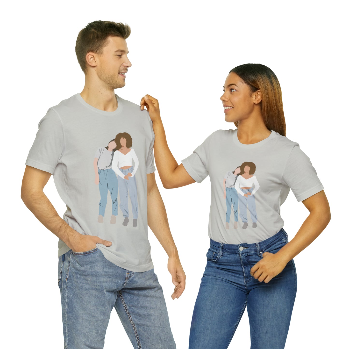 Custom Faceless Portrait Unisex Jersey Short Sleeve Tee