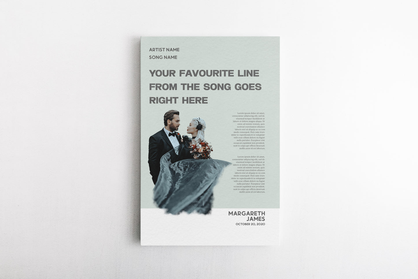 Wedding Song Lyrics with Photo Portrait