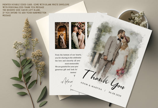 Thank You Cards Wedding with Picture