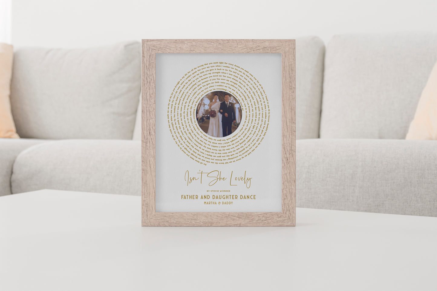 Father of the Bride - Sentimental Song Lyrics Wall Art for Christmas