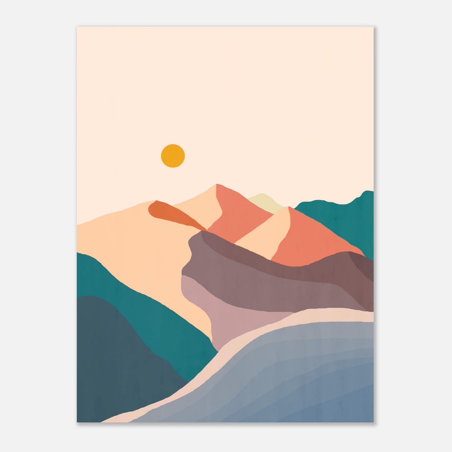 Serenity Mountains Range Wall Art Print