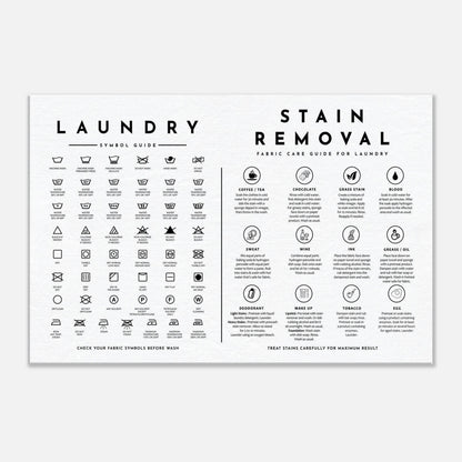 Laundry Guide with Stain Removal Wall art