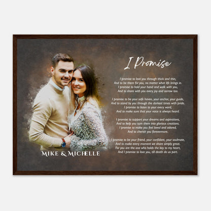 Custom Poem with Watercolor Portrait Wall art