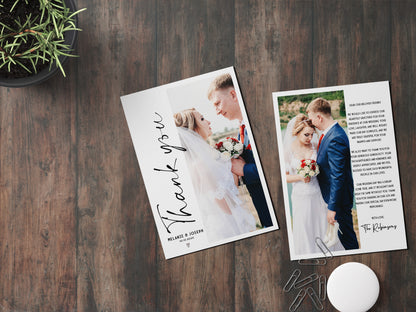 Wedding Thank You Cards with Picture