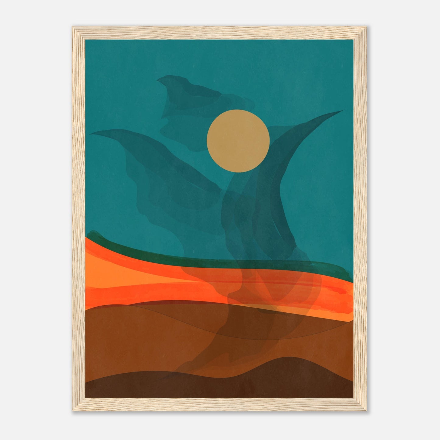 Abstract Phoenix in Mid Century Modern Wall Art Print