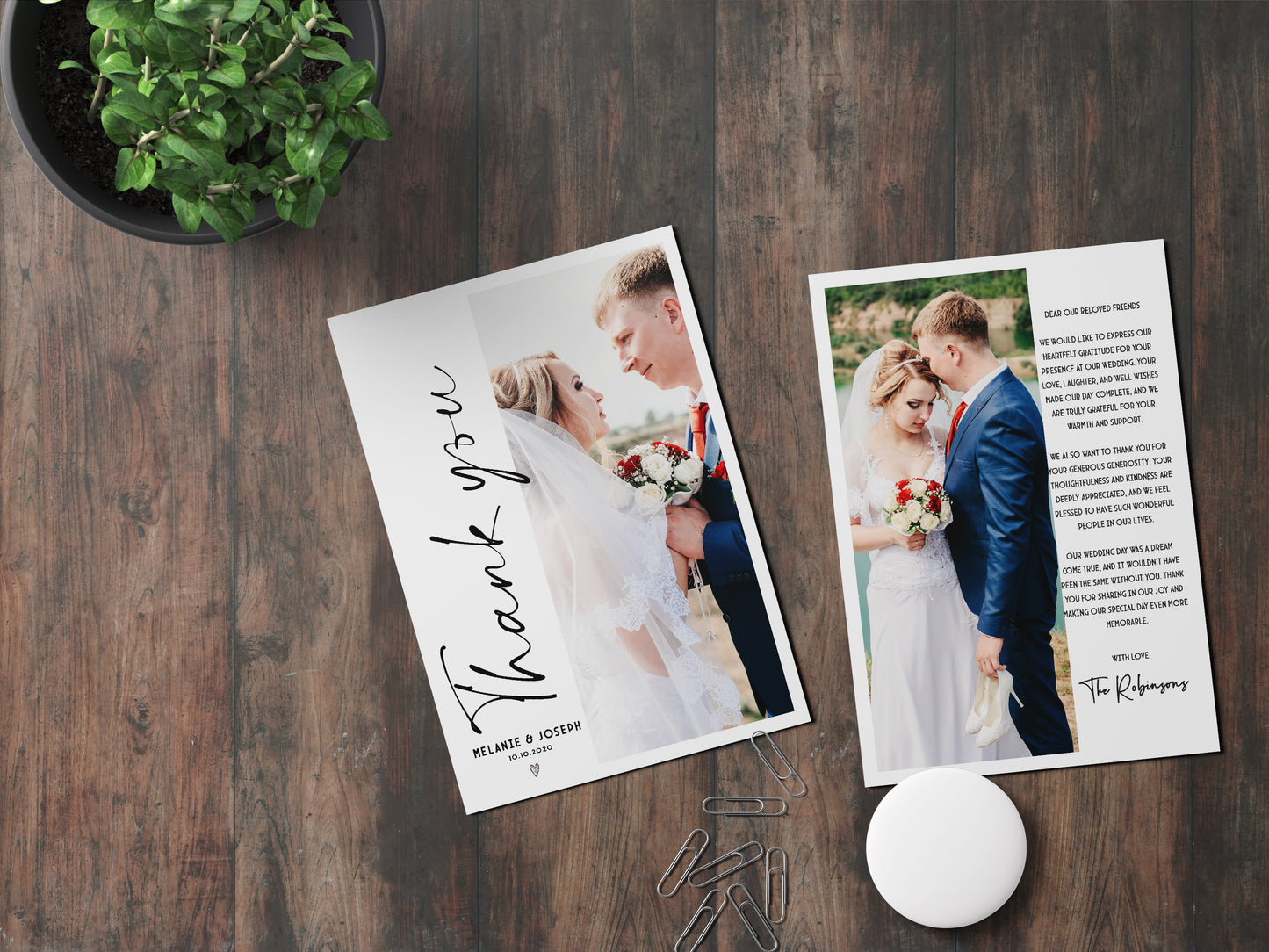 Wedding Thank You Cards with Picture