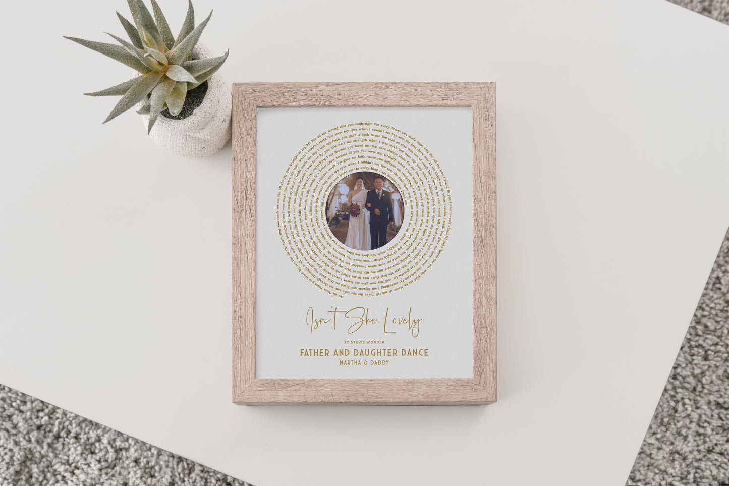 Father of the Bride - Sentimental Song Lyrics Wall Art for Christmas