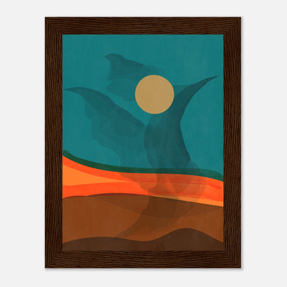 Abstract Phoenix in Mid Century Modern Wall Art Print