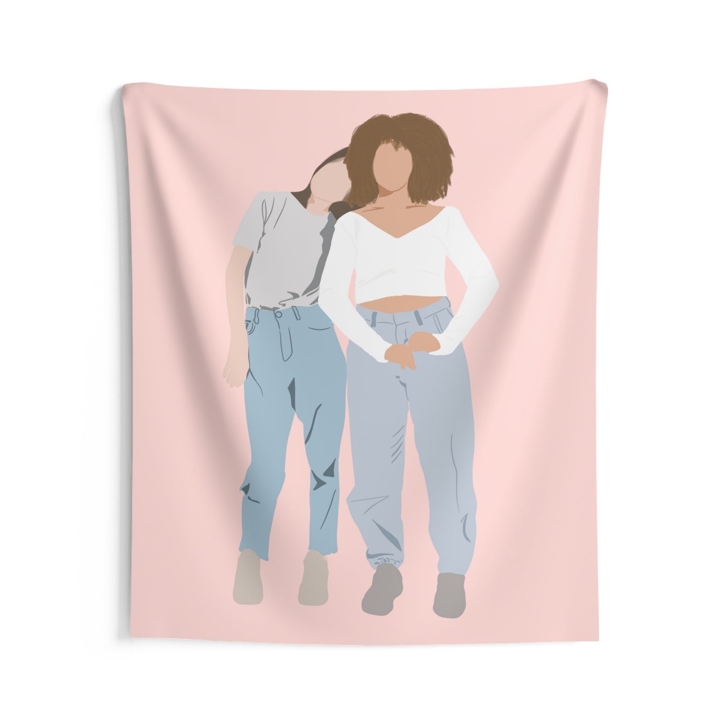 Personalized Faceless Portrait Wall Tapestries