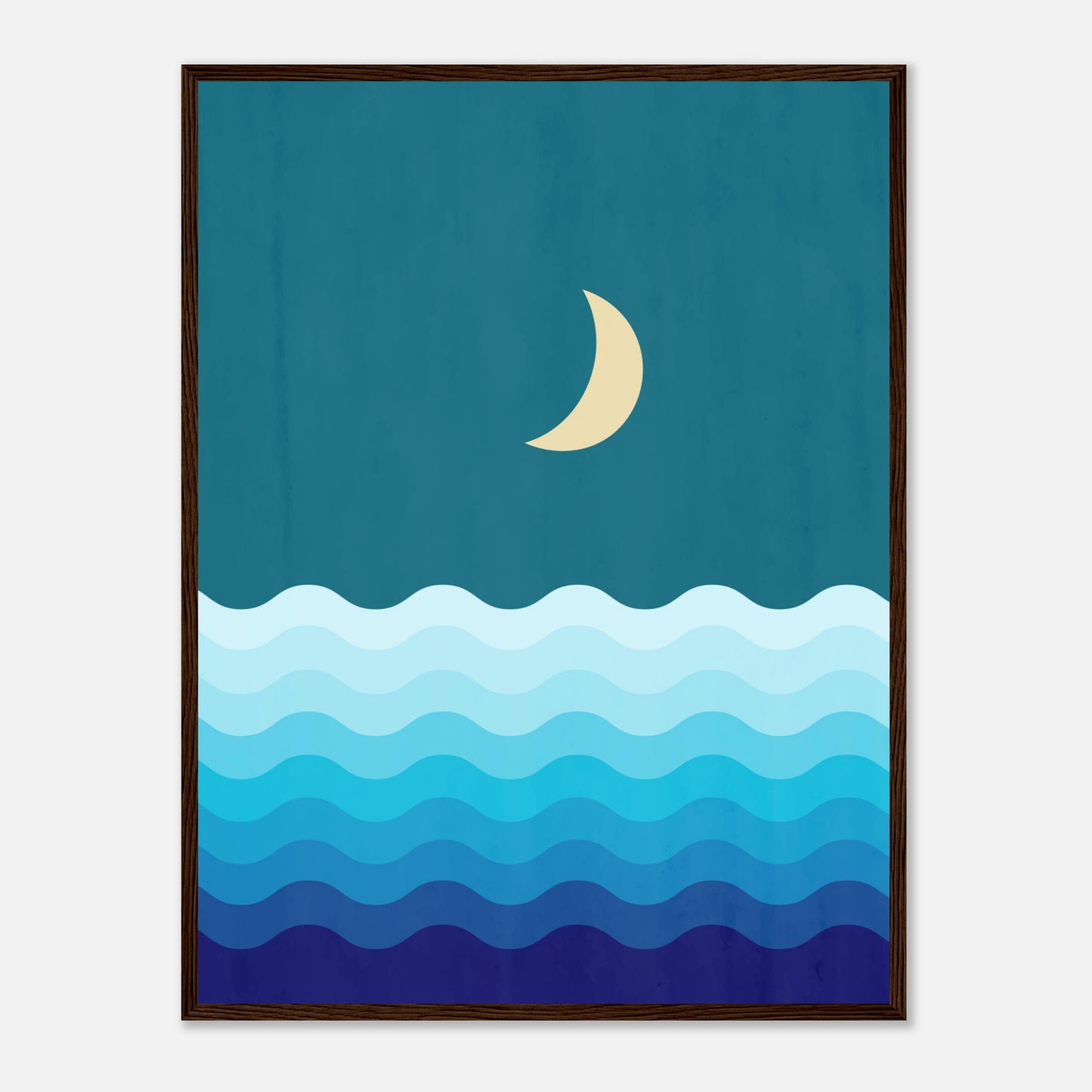 Crescent Moon on Blue Ocean