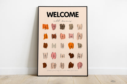 Welcome All Bums Wall Art