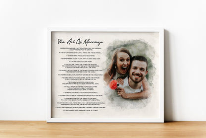 Custom Watercolor Portrait Art of Marriage