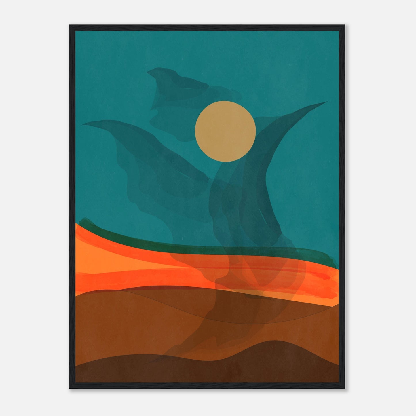 Abstract Phoenix in Mid Century Modern Wall Art Print