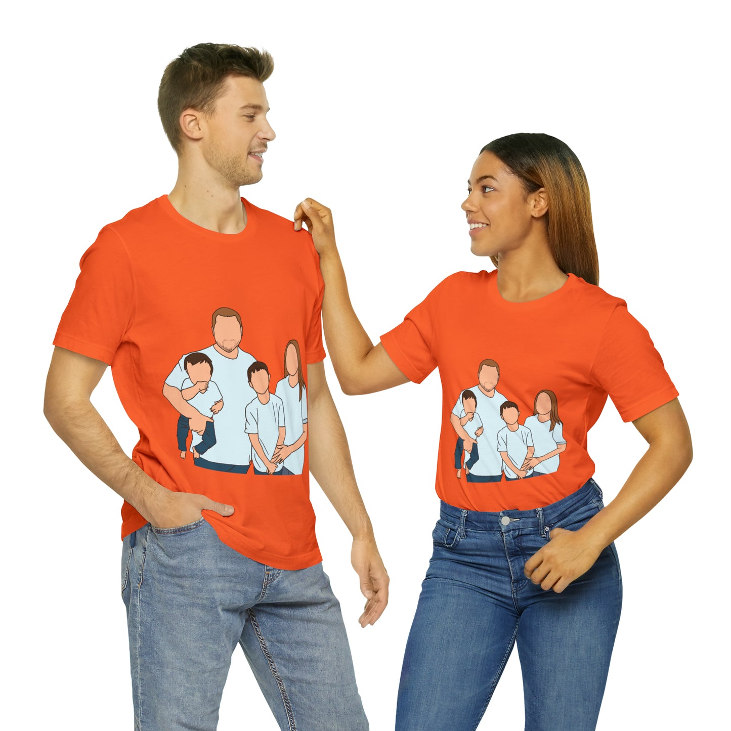 Custom Faceless Portrait Unisex Jersey Short Sleeve Tee