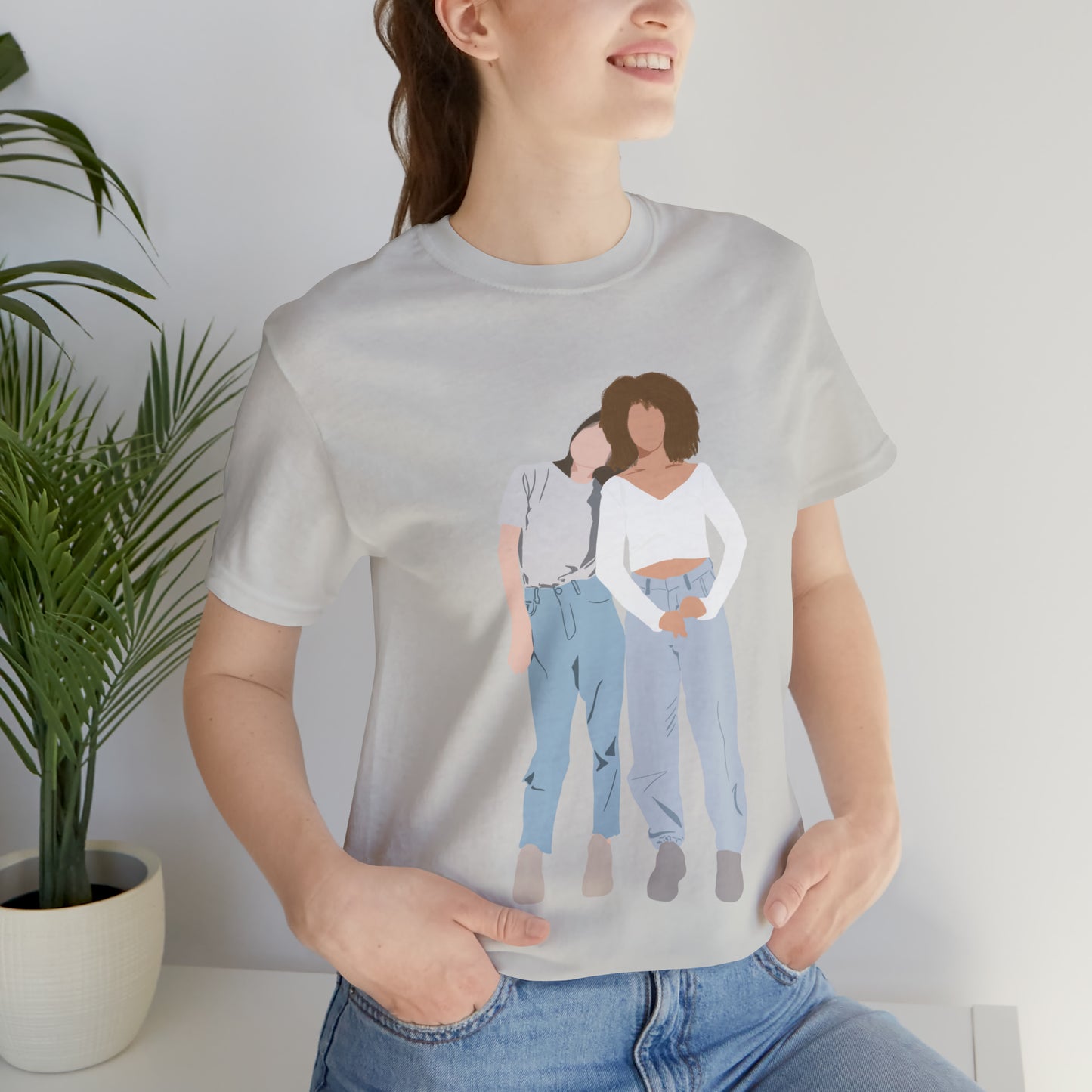 Custom Faceless Portrait Unisex Jersey Short Sleeve Tee