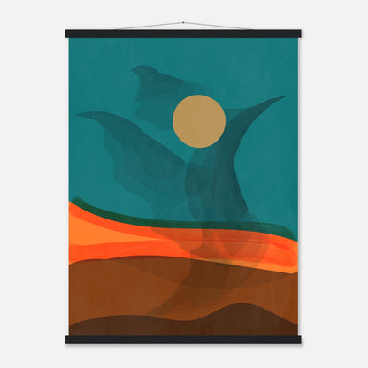 Abstract Phoenix in Mid Century Modern Wall Art Print