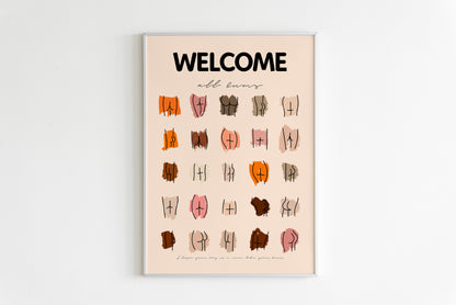 Welcome All Bums Wall Art