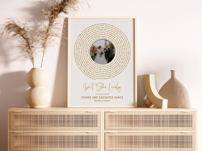 Father of the Bride - Sentimental Song Lyrics Wall Art for Christmas