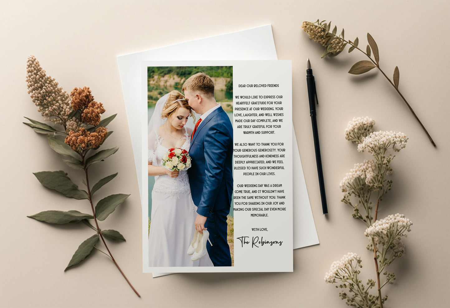 Wedding Thank You Cards with Picture