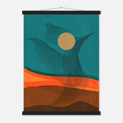 Abstract Phoenix in Mid Century Modern Wall Art Print