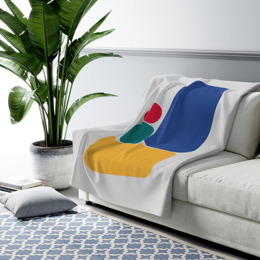 Abstract Colorful Block Sherpa Fleece Blanket