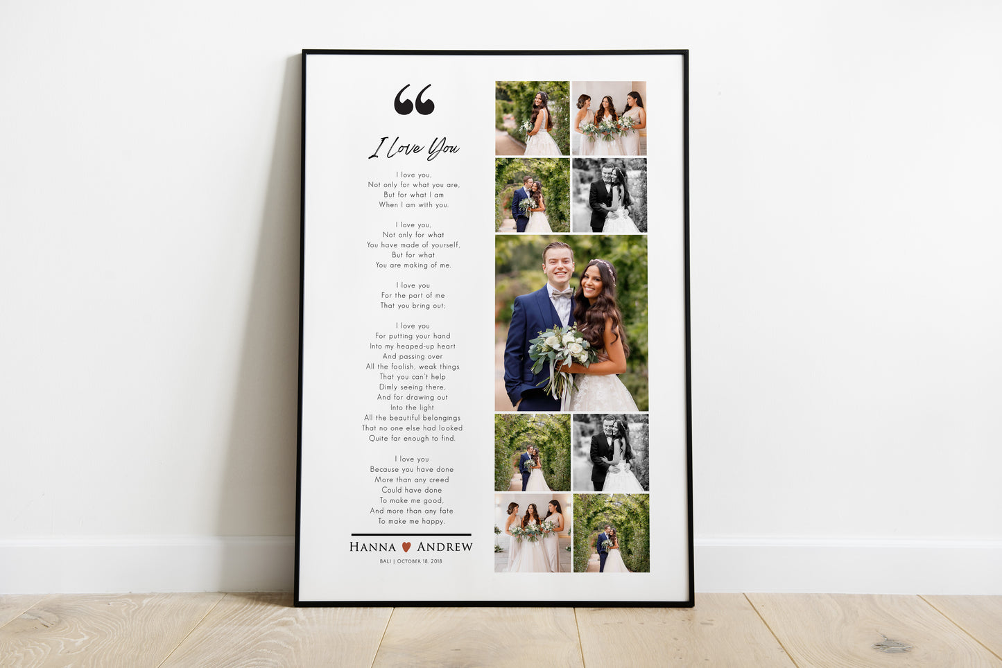 Wedding Vows Collage Photo