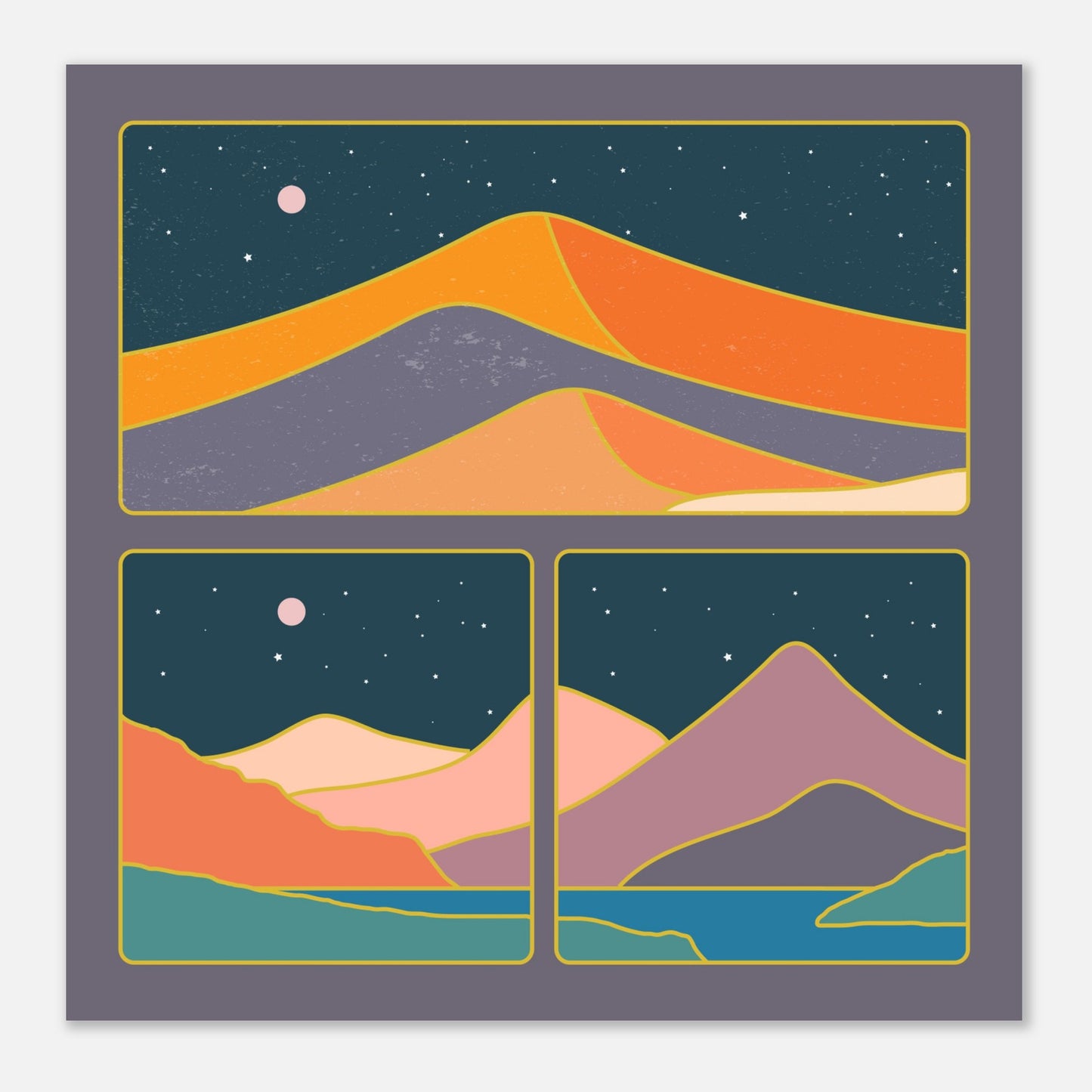 Mid Century Collage Mountains