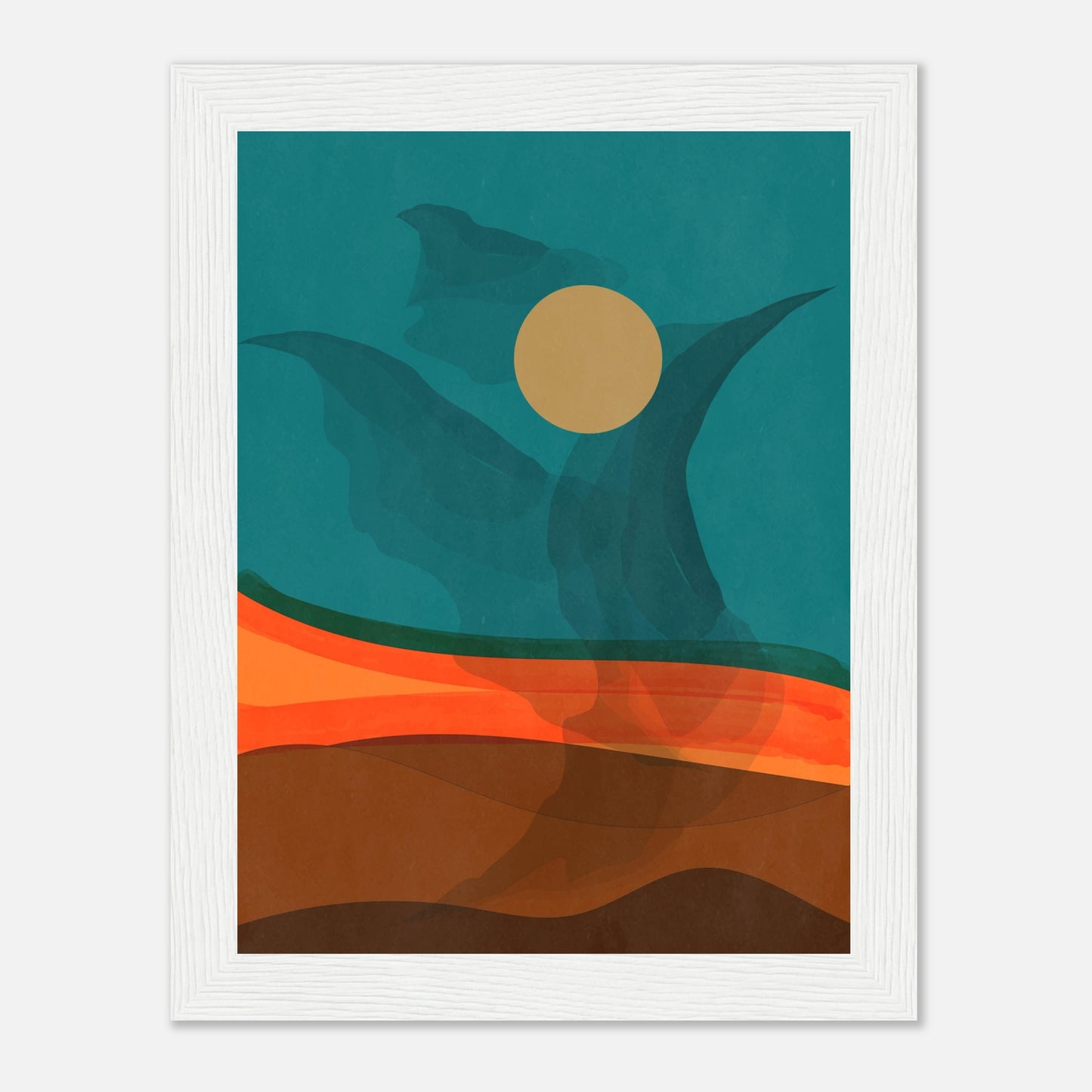 Abstract Phoenix in Mid Century Modern Wall Art Print