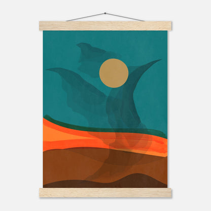 Abstract Phoenix in Mid Century Modern Wall Art Print