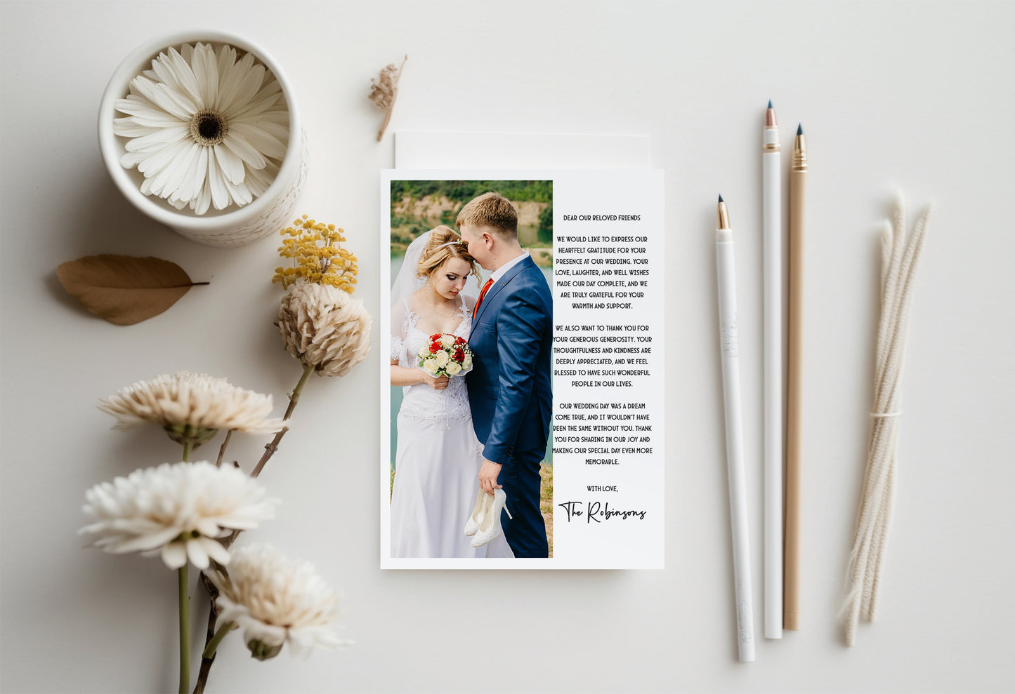 Wedding Thank You Cards with Picture