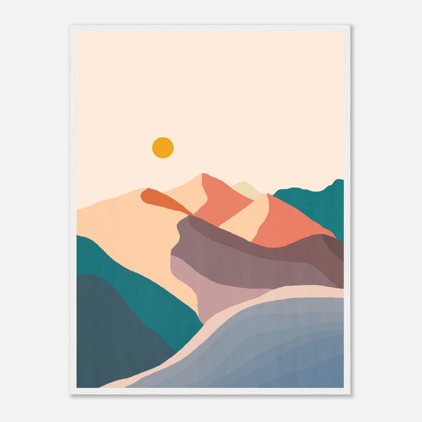 Serenity Mountains Range Wall Art Print