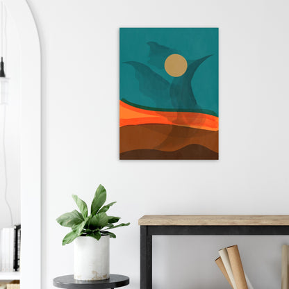 Abstract Phoenix in Mid Century Modern Wall Art Print