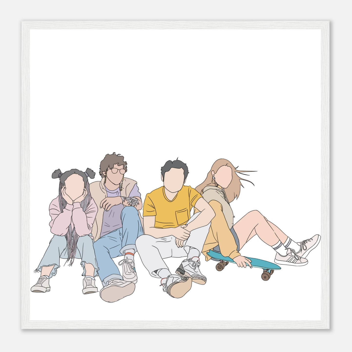 Friends Faceless Photo Illustration Portrait Wall art