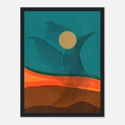 Abstract Phoenix in Mid Century Modern Wall Art Print