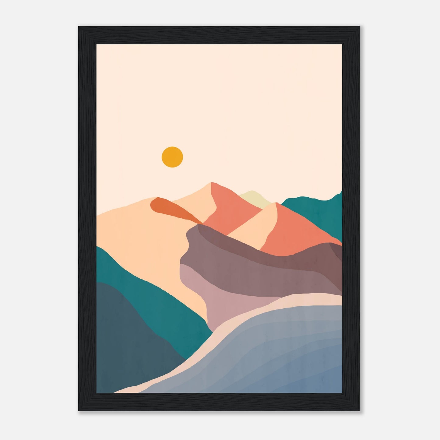 Serenity Mountains Range Wall Art Print