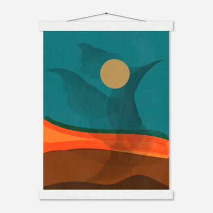 Abstract Phoenix in Mid Century Modern Wall Art Print