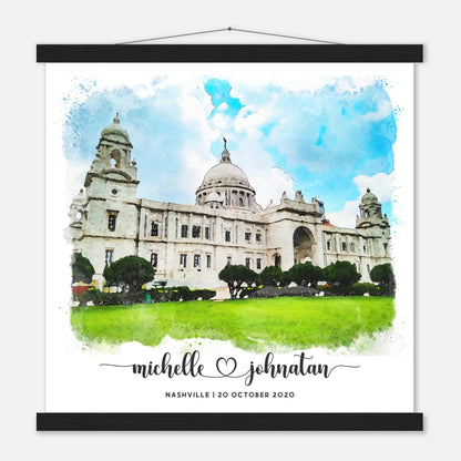 Wedding Watercolor Venue Wall Art Print