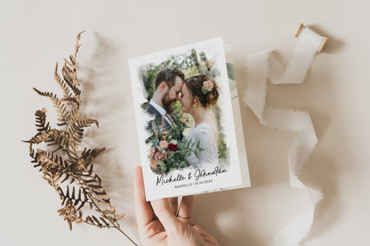 Eucalyptus Wedding Photo Invitation Cards