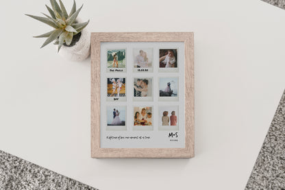 Anniversary Photo Gift for Couples Personalized Keepsake for Her or Him - Photo Collage Polaroid Frame