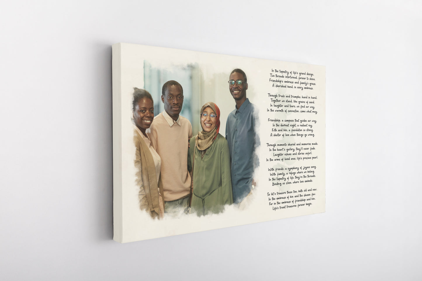 Custom Canvas Print with Poem - Personalized Photo on Canvas