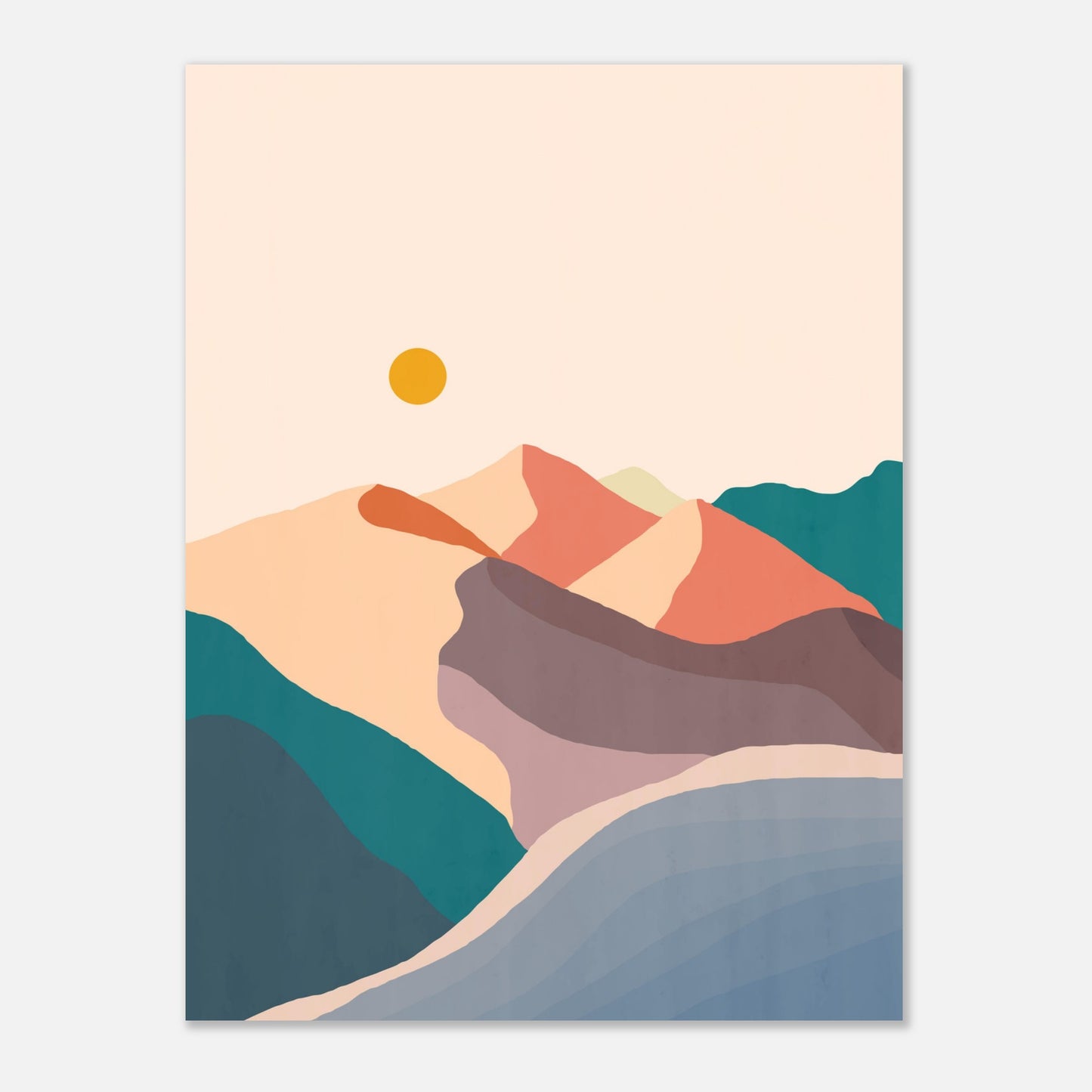 Serenity Mountains Range Wall Art Print