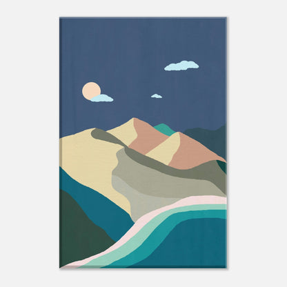 Midnight Beach and Mountains Wall Art Print