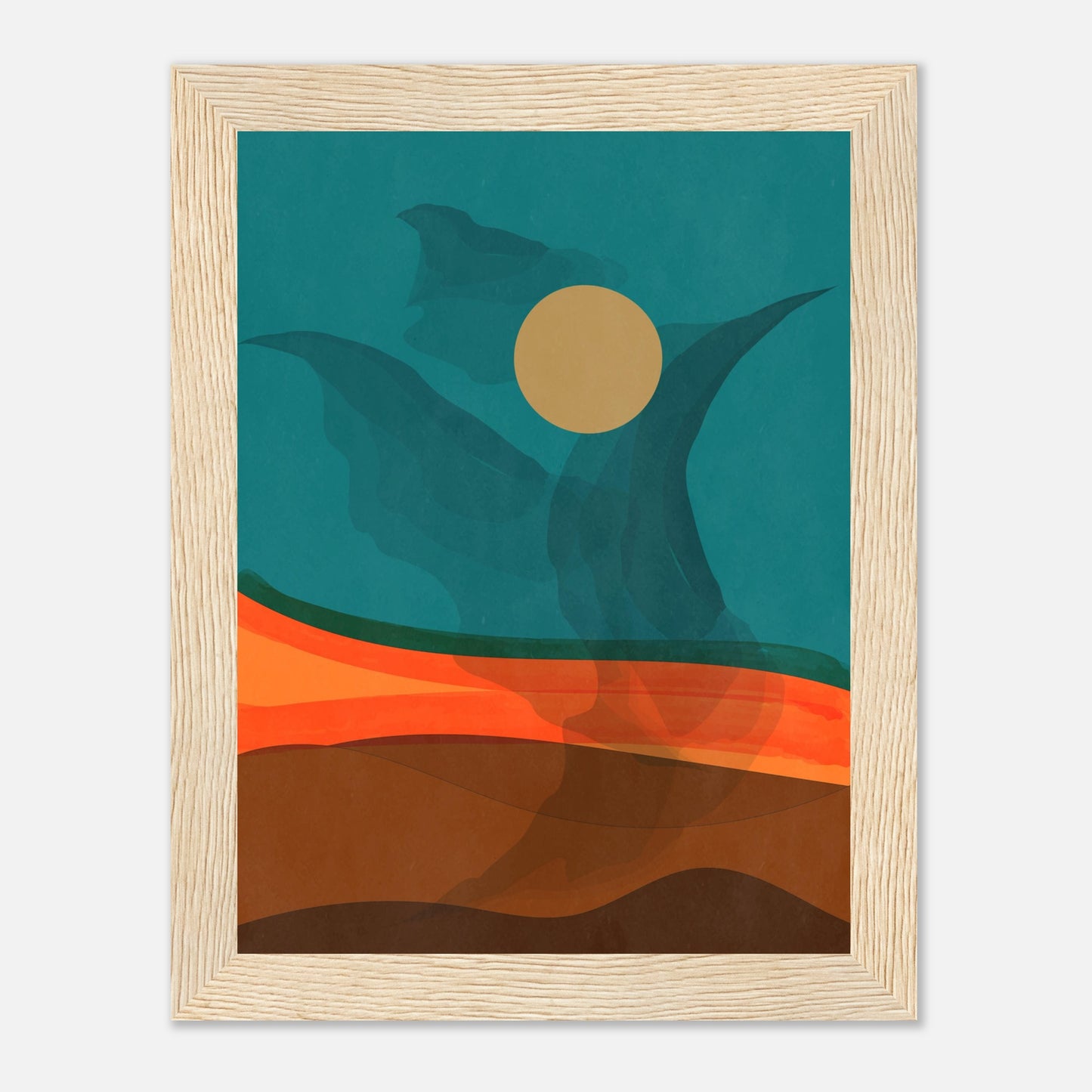 Abstract Phoenix in Mid Century Modern Wall Art Print